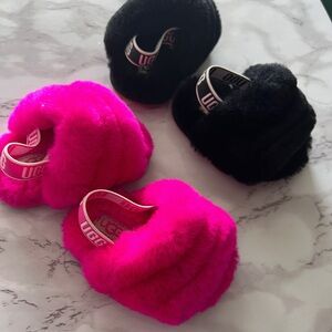 SOLD UGG Baby Girl Fluff Yeah Slides - Size 2/3